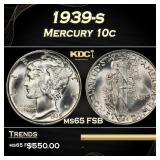 1939-s Mercury Dime 10c ms65 FSB SEGS