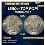 1880-p Morgan Dollar TOP POP! $1 ms66+ SEGS