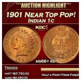 1901 Indian Cent Near Top Pop! 1c ms66+ rd SEGS