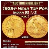1928-p Gold Indian Quarter Eagle Near Top Pop! $2