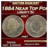 1884 Proof Liberty Nickel Near Top Pop 5c pr67 SEG
