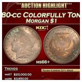 1880-cc Morgan Dollar Colorfully Toned $1 ms66+ SE