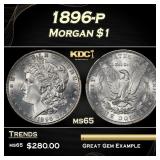 1896-p Morgan Dollar $1 Grades ms65