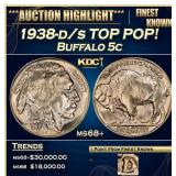 1938-d/s Buffalo Nickel TOP POP! 5c ms68+ SEGS