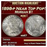 1898-p Morgan Dollar Near Top Pop! $1 ms67 SEGS