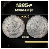 1885-p Morgan Dollar $1 Grades ms62