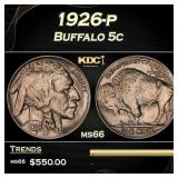 1926-p Buffalo Nickel 5c Grades ms66
