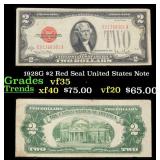 1928G $2 Red Seal United States Note Grades vf++