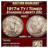 1917-s Ty I Standing Liberty Quarter Toned 25c ms6