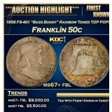 1956 FS-401 "Bugs Bunny" Franklin Half Dollar Rain