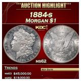 1884-s Morgan Dollar $1 ms62 USCG