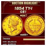 1854 Gold Dollar TY-I $1 ms65+ SEGS
