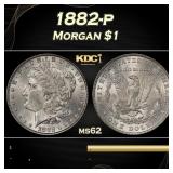 1882-p Morgan Dollar $1 Grades ms62