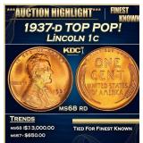 1937-d Lincoln Cent TOP POP! 1c ms68 rd SEGS