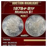 1878-p 8tf Morgan Dollar $1 ms65+ SEGS