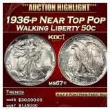 1936-p Walking Liberty Half Dollar Near Top Pop 50