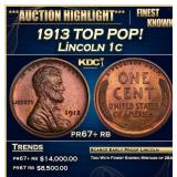 1913 Proof Lincoln Cent TOP POP! 1c pr67+ rb SEGS