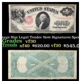 1917 $1 Large Size Legal Tender Note Grades vf++ S