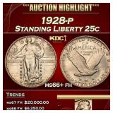 1928-p Standing Liberty Quarter 25c ms66+ fh SEGS