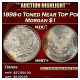 1898-o Morgan Dollar Toned Near Top Pop $1 ms67+ S