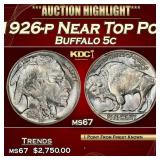 1926-p Buffalo Nickel Near Top Pop 5c ms67 SEGS