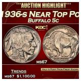 1936-s Buffalo Nickel Near Top Pop 5c ms67 SEGS