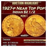 1927-p Gold Indian Quarter Eagle Near Top Pop! $2