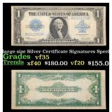 1923 $1 large size Silver Certificate Grades vf++