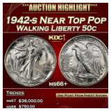 1942-s Walking Liberty Half Dollar Near Top Pop 50