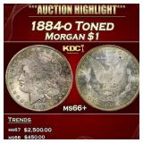 1884-o Morgan Dollar Toned $1 ms66+ SEGS
