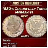 1880-s Morgan Dollar Colorfully Toned $1 ms67+ SEG