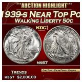 1939-s Walking Liberty Half Dollar Near Top Pop 50