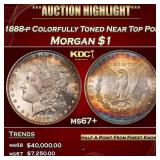 1888-p Morgan Dollar Colorfully Toned Near Top Pop