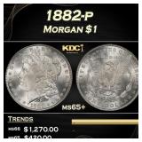 1882-p Morgan Dollar $1 Grades ms65+