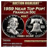 1959 Proof Franklin Half Dollar Near Top Pop! 50c