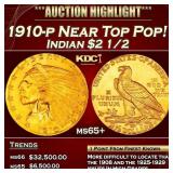 1910-p Gold Indian Quarter Eagle Near Top Pop! $2