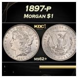 1897-p Morgan Dollar $1 Grades ms62+