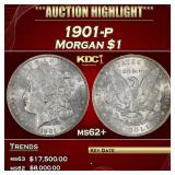 1901-p Morgan Dollar $1 ms62+ USCG