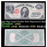 1917 $1 Large Size Legal Tender Note Grades vf+ Si