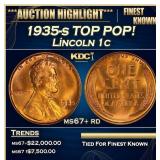 1935-s Lincoln Cent TOP POP! 1c ms67+ rd SEGS