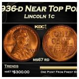 1936-d Lincoln Cent Near Top Pop 1c ms67 rd SEGS