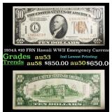 1934A $10 FRN Hawaii WWII Emergency Currency Grade