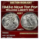 1943-d Walking Liberty Half Dollar Near Top Pop 50
