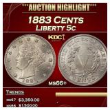 1883 Cents Liberty Nickel 5c ms66+ SEGS