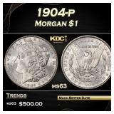 1904-p Morgan Dollar $1 Grades ms63