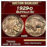 1929-d Buffalo Nickel 5c ms65 SEGS