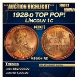 1928-d Lincoln Cent TOP POP! 1c ms66+ rd SEGS