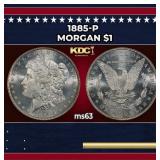 1885-p Morgan Dollar $1 Grades ms63