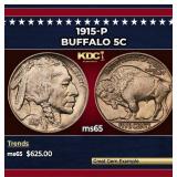 1915-p Buffalo Nickel 5c Grades ms65