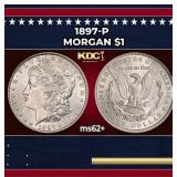 1897-p Morgan Dollar $1 Grades ms62+